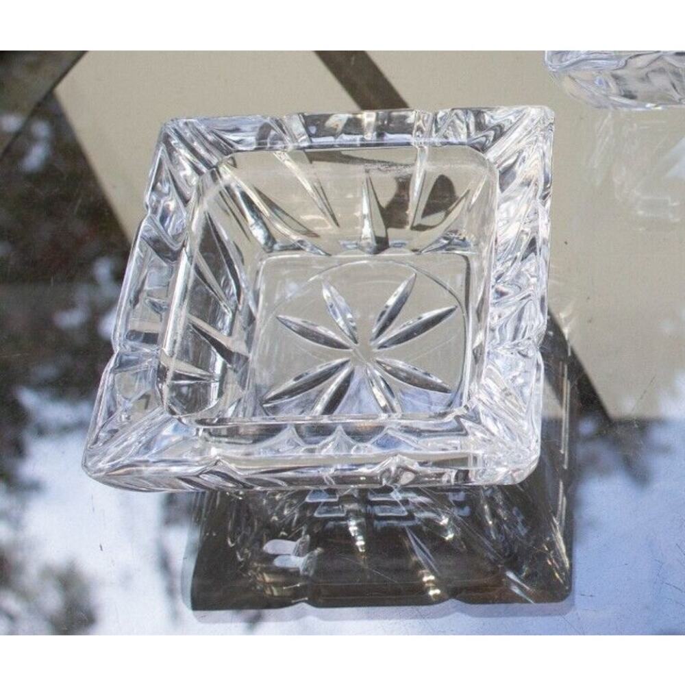 Vintage Cristal d’Arques France Lead Crystal Glass 5‎ 1/2" 14cm Square Ashtray